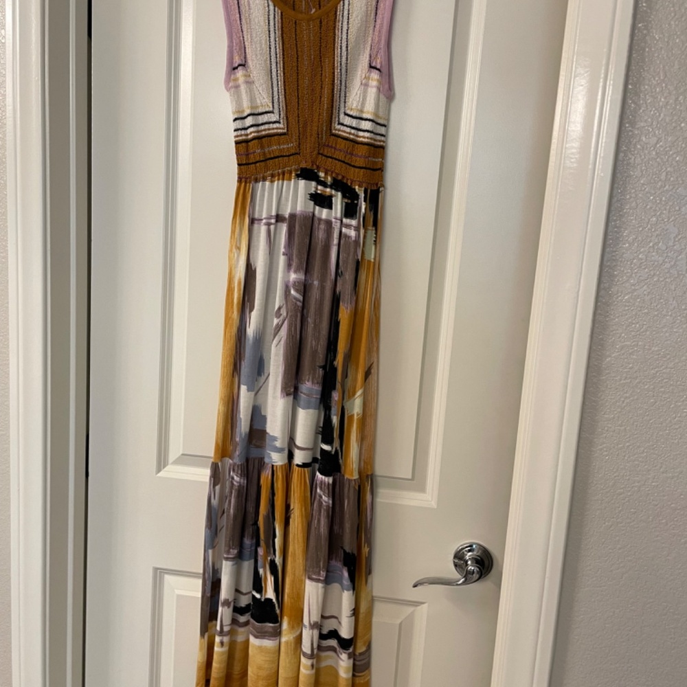 NWOT! MISSONI Multicolor Paint Splash Tiered Sleeveless Maxi Dress Size US 6 - Picture 2 of 14